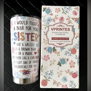 Stainless Steel, 20 oz. Double Wall, Vacuum Insulated “Sister” Floral Tumbler